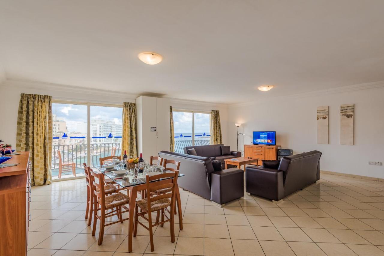 Spinola Bay Top Floor Seafront 3 Bedroom Apartment With Panoramic Sea Views - By Getawaysmalta Saint Julian's Екстер'єр фото