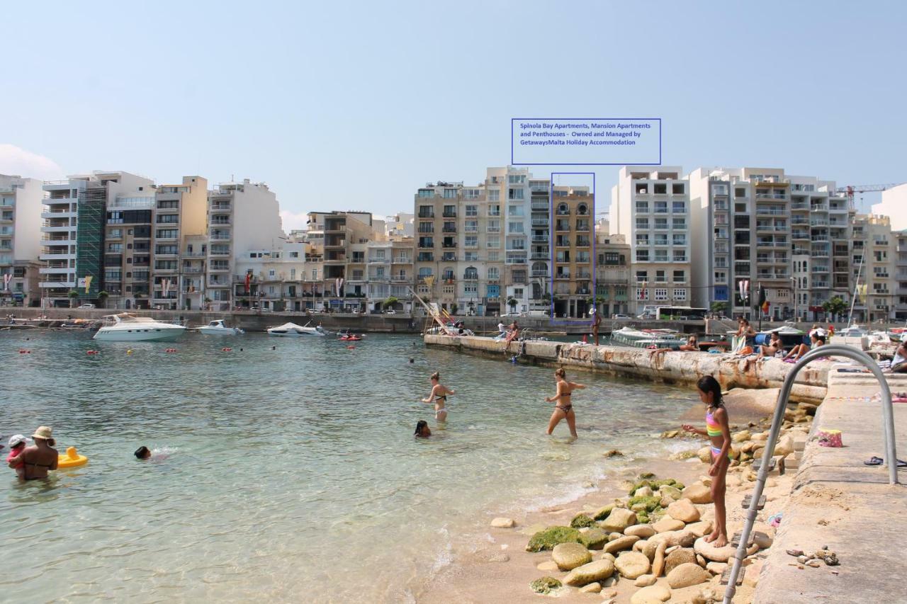 Spinola Bay Top Floor Seafront 3 Bedroom Apartment With Panoramic Sea Views - By Getawaysmalta Saint Julian's Екстер'єр фото